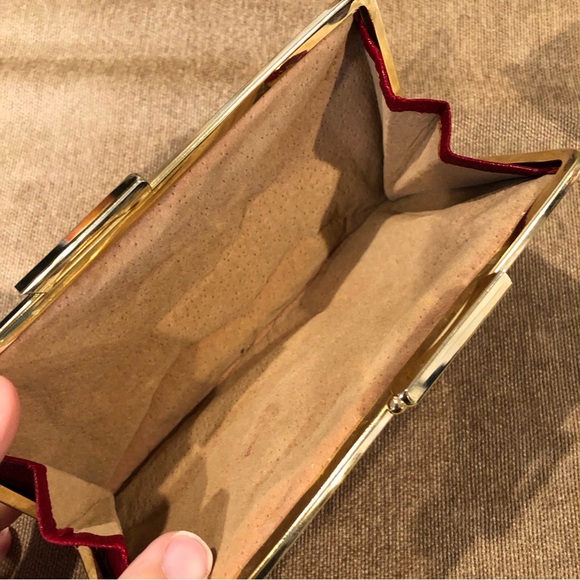 Vintage Red Leather Kisslock Wallet Purse - Picture 7 of 12